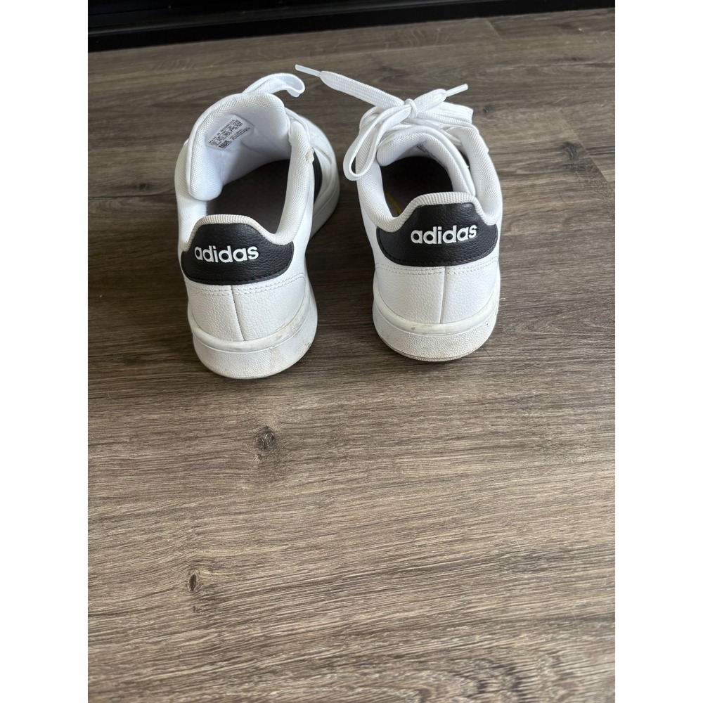 Adidas Grand Court Cloudfoam Comfort White Black Stripe Sneakers Shoes women's 7 - Picture 5 of 8